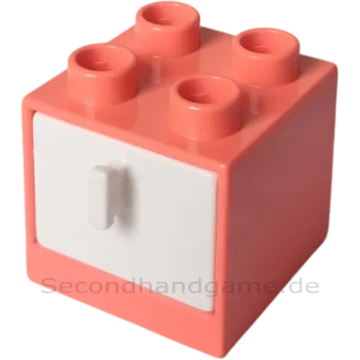Lego Duplo 4890 Regal Schrank Knallpink mit Schublade Weiß