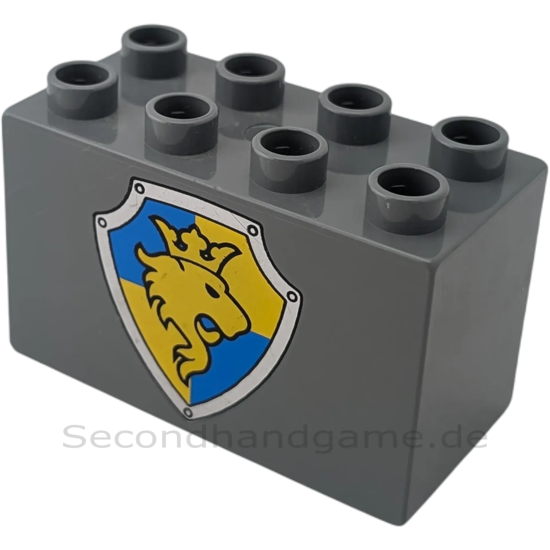 Lego Duplo 2x4x2 Doppelstein 31111 Grau Bedruckt mit Ritter Wappen