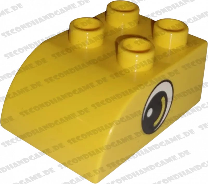 Lego Duplo 2302 Rundstein 2x3 Gelb mit Augen