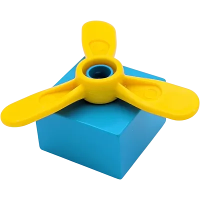 Lego Duplo 92011 Stein Mittelblau Pin Noppe mit Flügel Propeller Gelb
