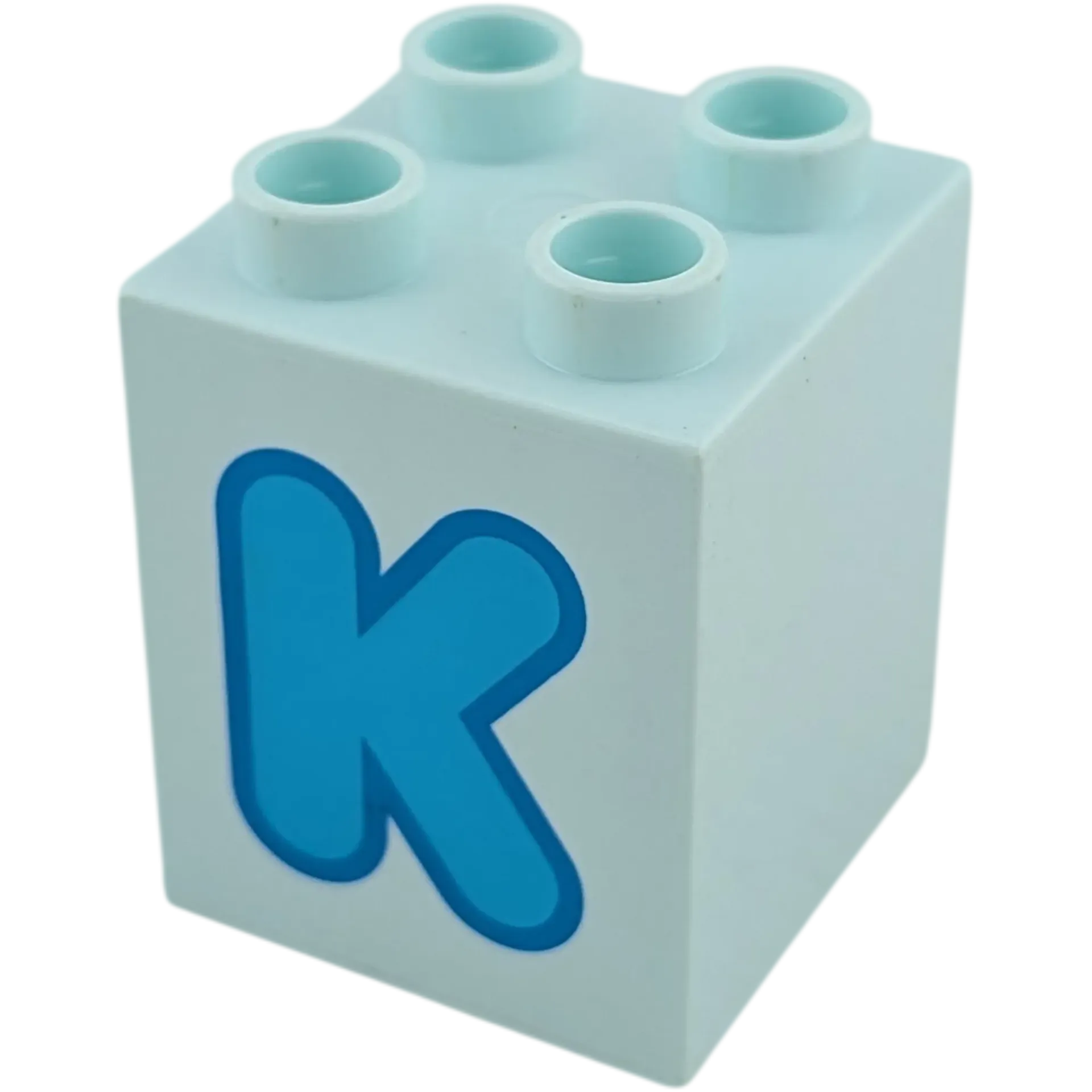Lego Duplo 2x2x2 Stein Mint Buchstabe K Blau