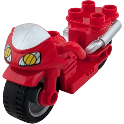 Lego Duplo Motorrad Mofa Rot Silber