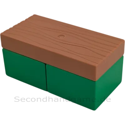 Lego Duplo Sofa Couch Wohnlandschaft Holzbrettlook Dunkel Grün Bank