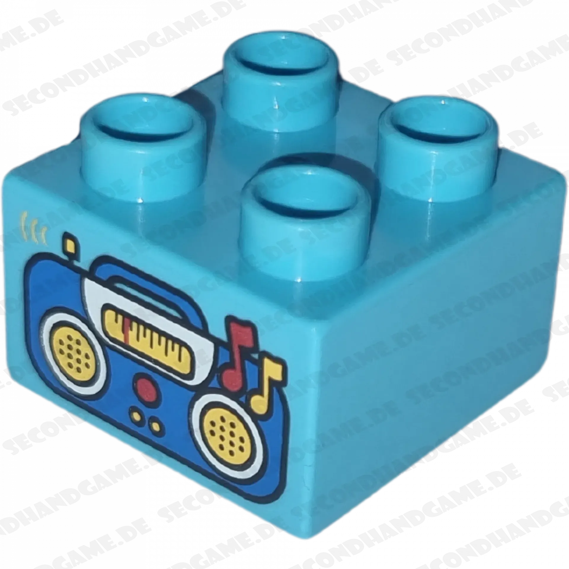 Lego Duplo 2x2 Stein Azur Radio Blau 3437