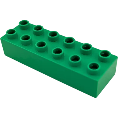 Lego Duplo 2300 Baustein 2x6 Mittelgrün