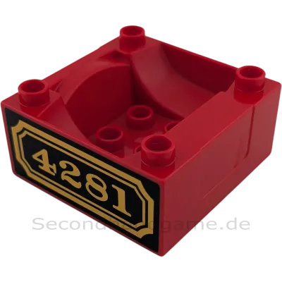 Lego Duplo Zug Führerhaus-Basis 4x4 – Rot mit '4281' Deko