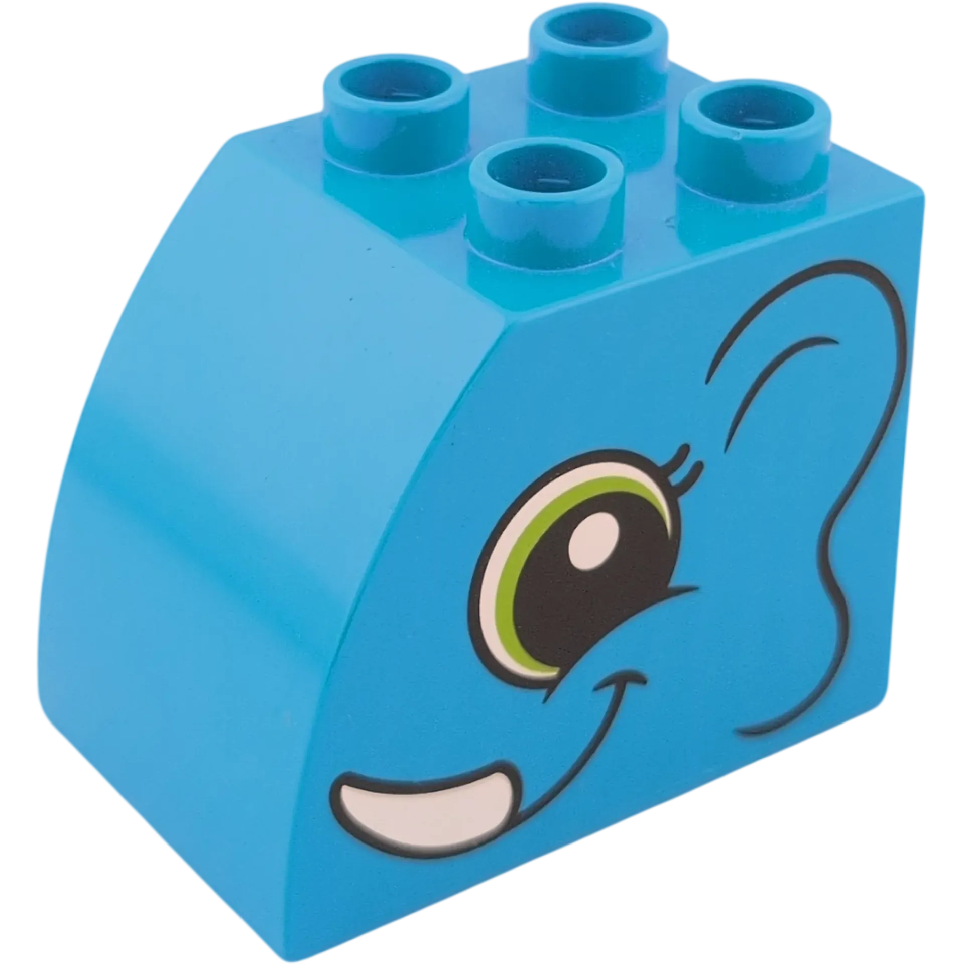 Lego Duplo Elefantenkopf beidseitig bedruckt Mittelblau