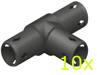QUADRO 10x Flächenkupplung 3-armig 00131 