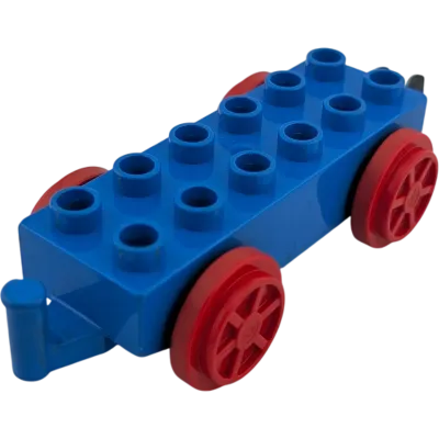 Lego Duplo Eisenbahn Anhänger Blau Rot mit beweglichem Glied