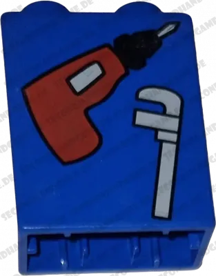 Lego Duplo  1x2 Stein Blau Werkzeug Bohrmaschine