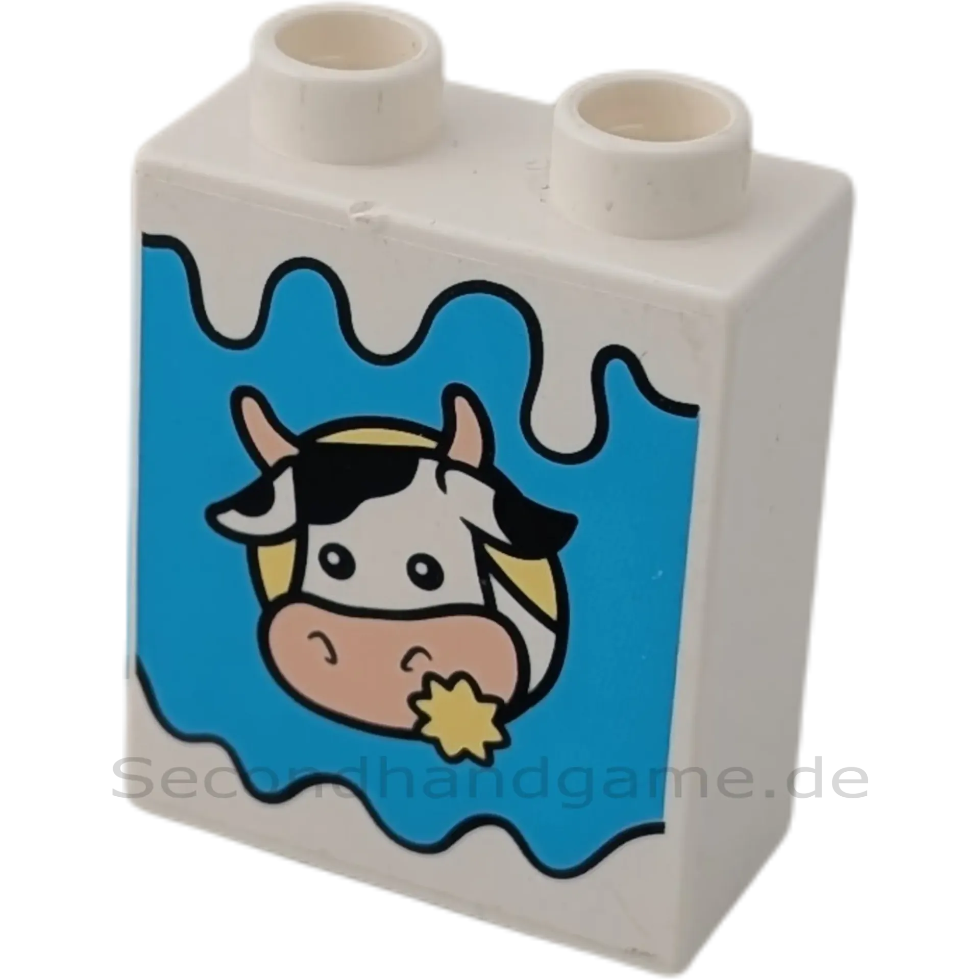 Lego Duplo 1x2 Stein Weiß Kuhmilch mit Kuhkopf 4066