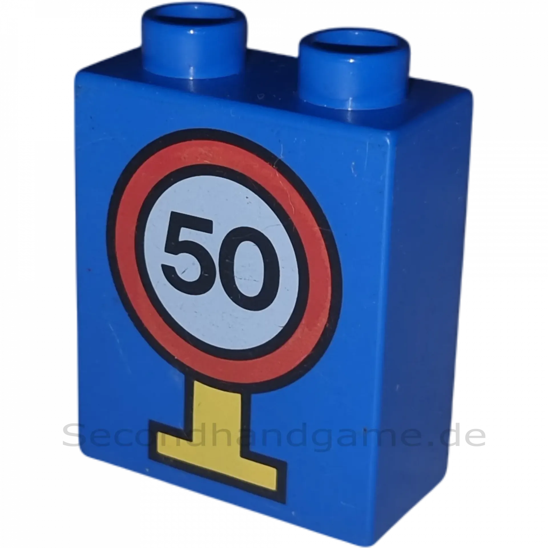 Lego Duplo  1x2 Stein Blau 50er Verkehrschild