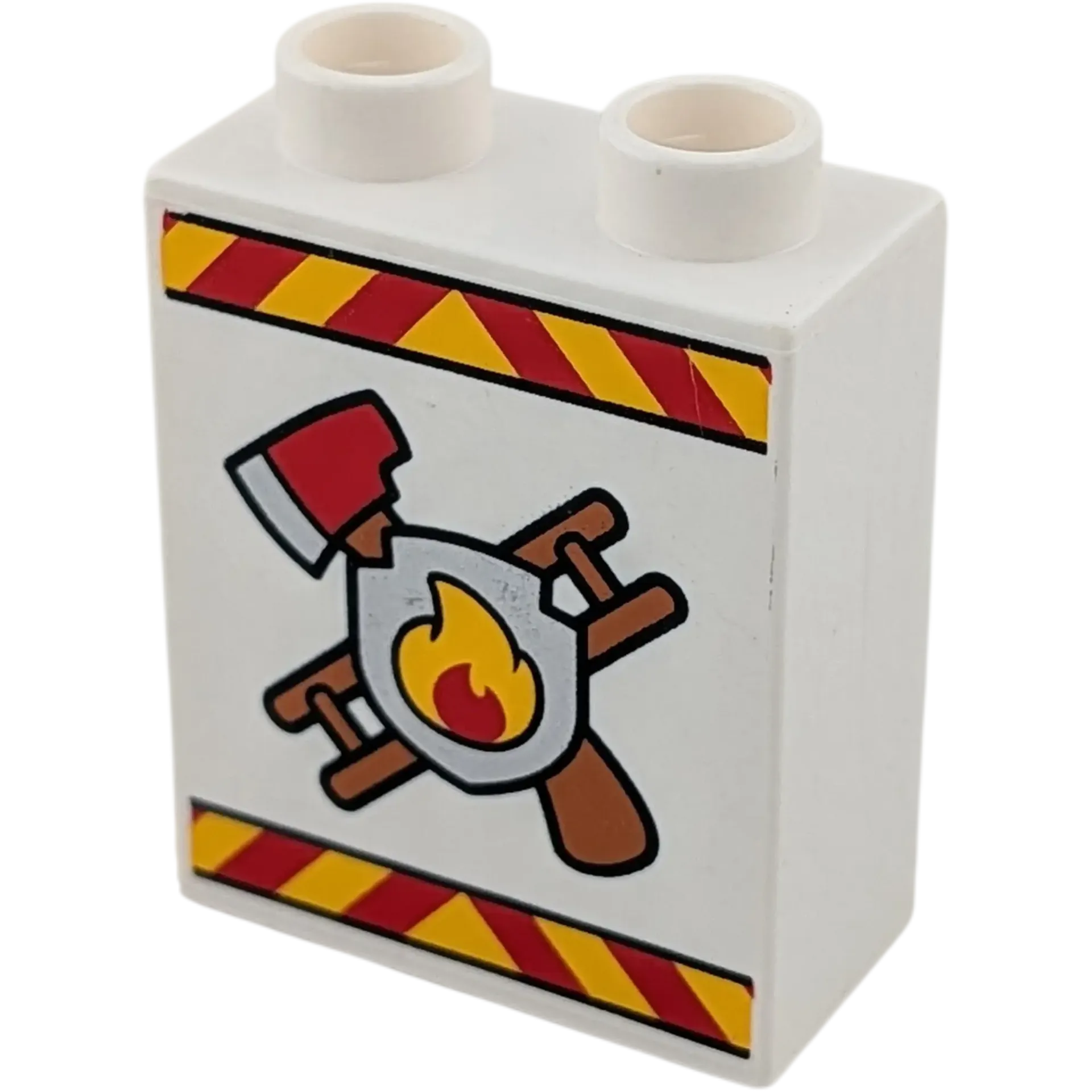 Lego Duplo 4066 Weiß mit Feuerwehrsymbol Leiter und Axt