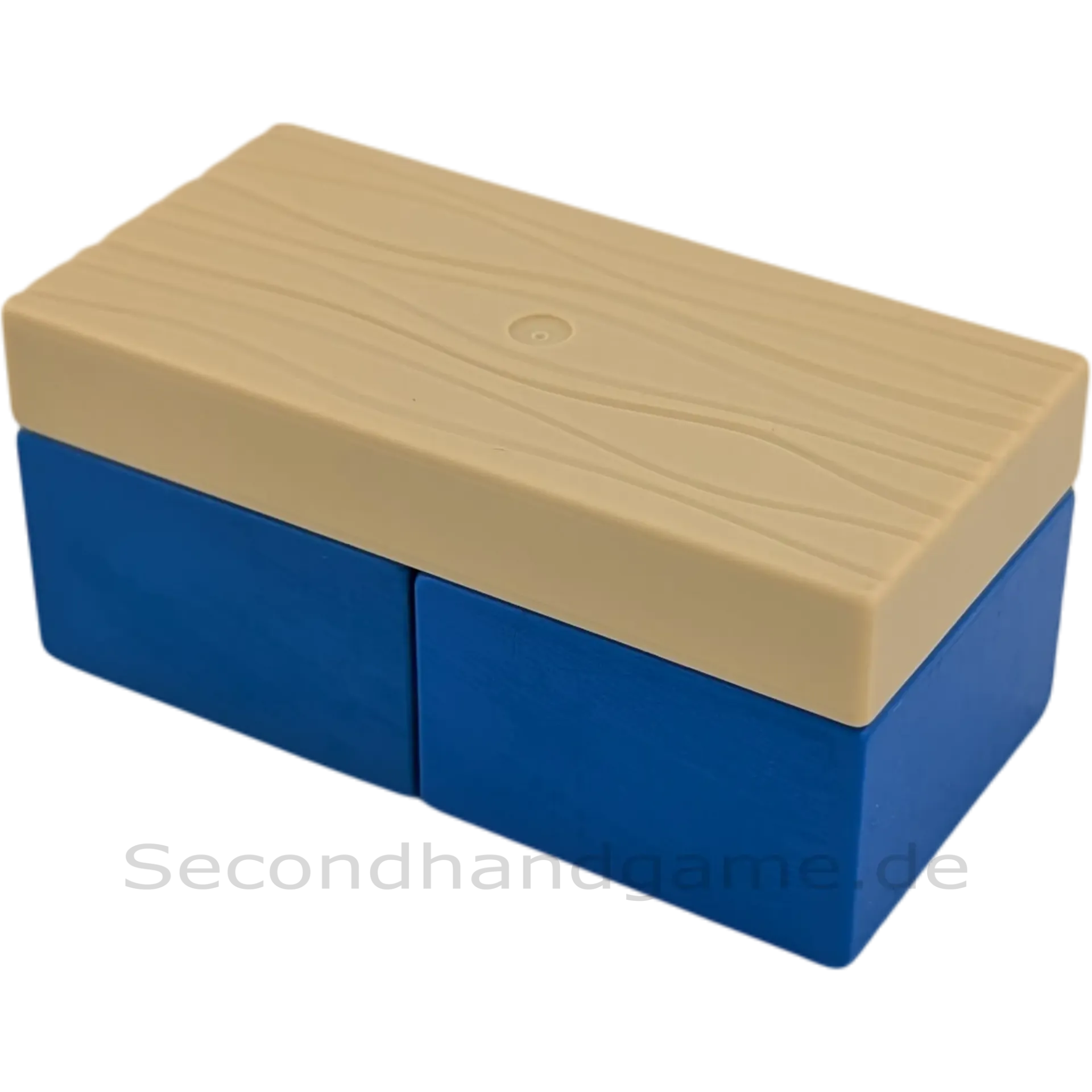 Lego Duplo Sofa Couch Wohnlandschaft Holzbrettlook Hell Blau Bank
