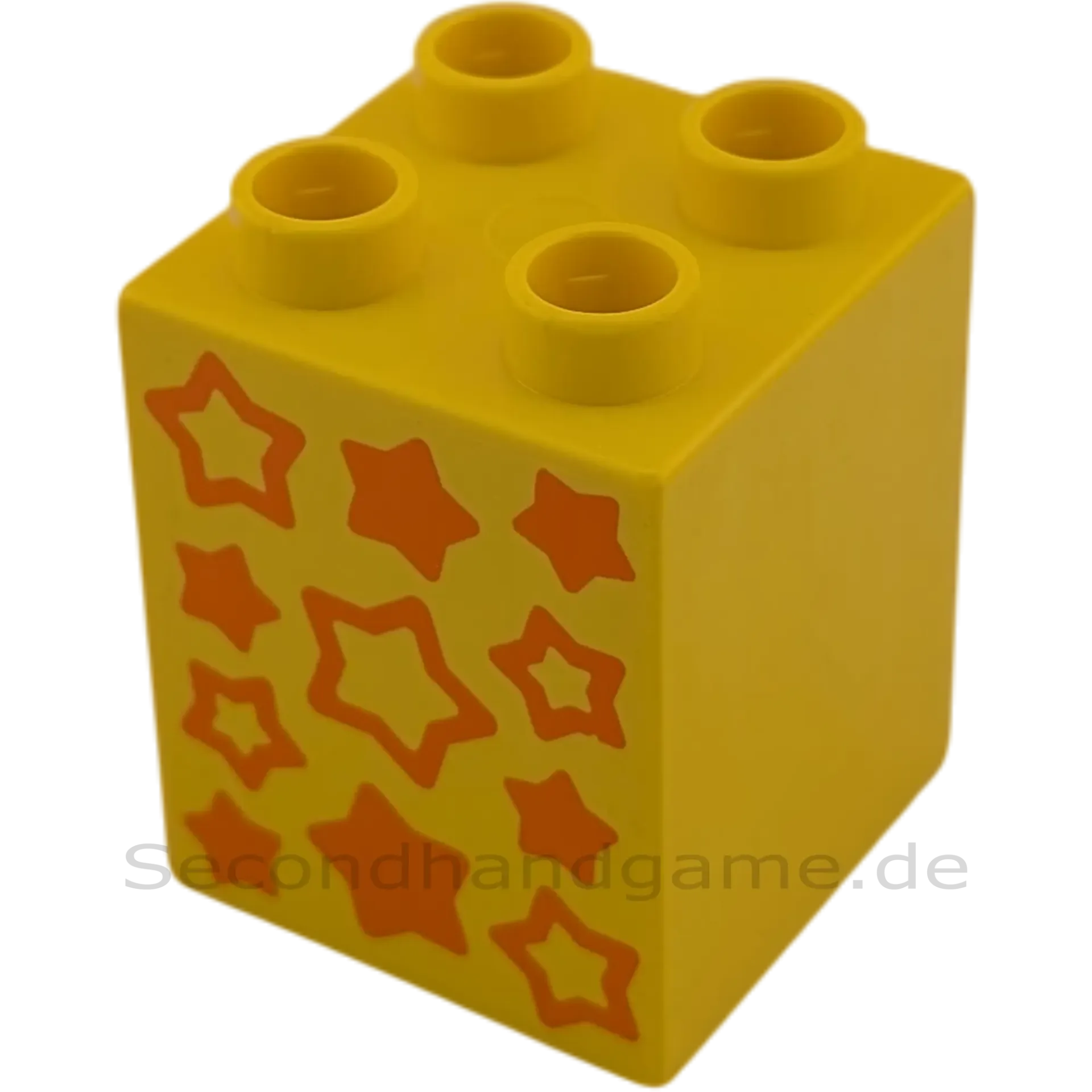 Lego Duplo 2x2x2 Doppelstein Gelb mit 11 orangenen Sternen