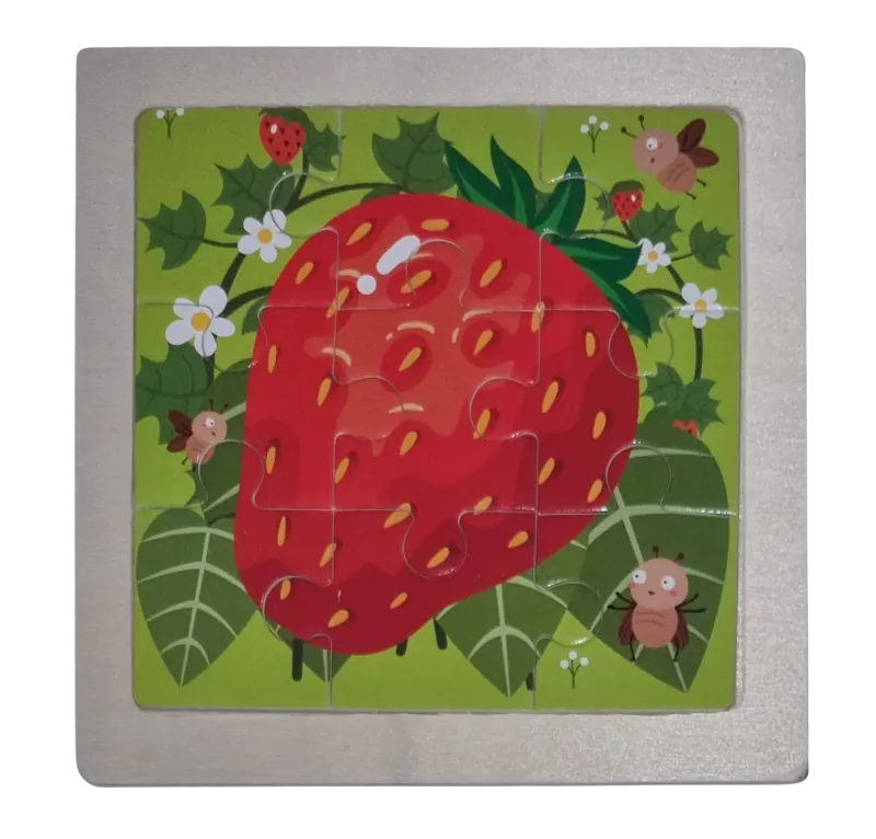 Legepuzzle Holzpuzzle 9 Erdbeere