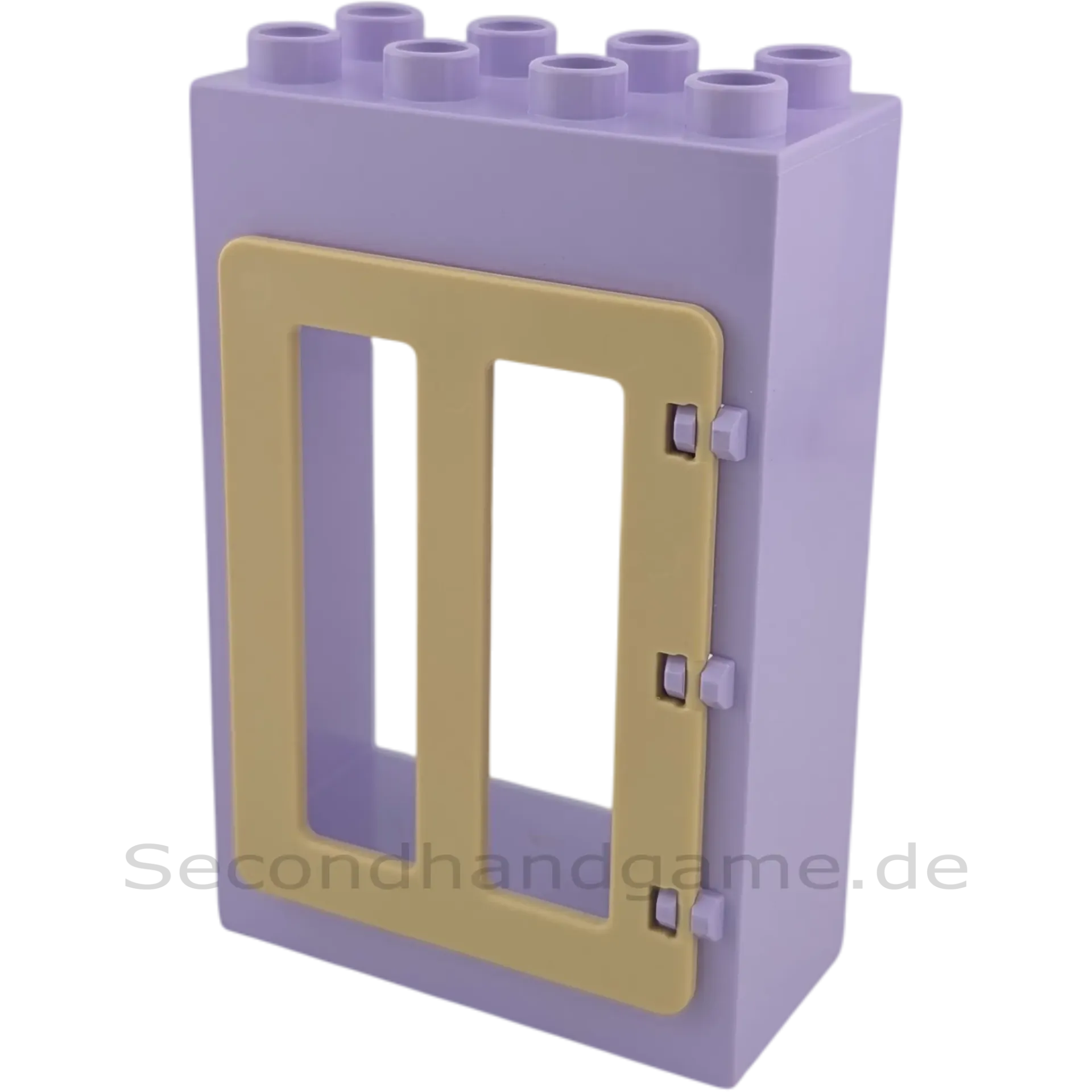 Lego Duplo 2x4 Hauswand Helllila mit Tür Beige Balken in der Mitte