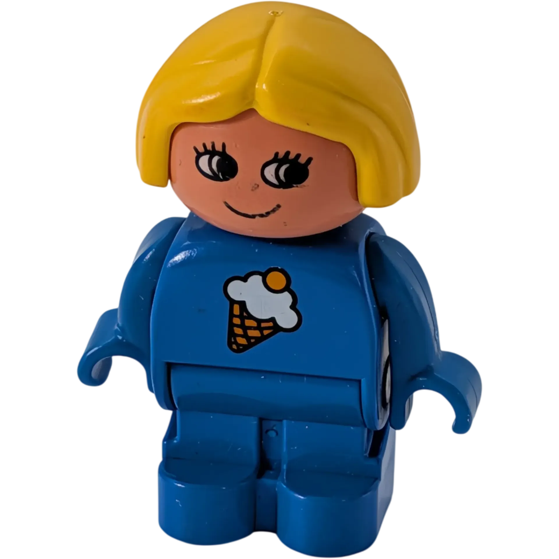 Lego Duplo 4943 Mädchen mit blonden Haaren blauer Anzug und Eis