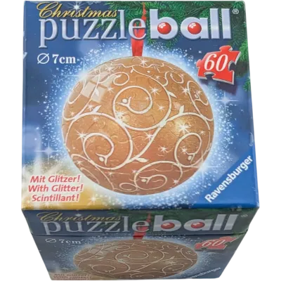 Ravensburger Christmas Puzzleball 7cm 60 Teile 097104 Ornamente Gold mit Glitzer