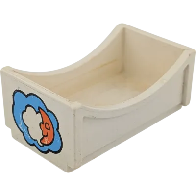 Lego Duplo Babybett Kinderwiege Weiß von 1979 mit Wolke Mond