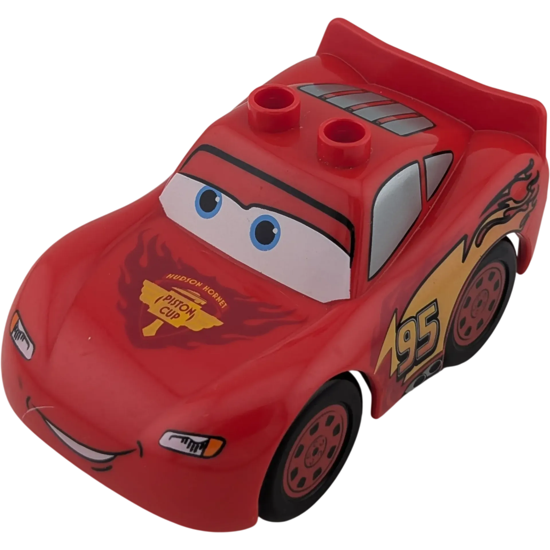 Lego Duplo Auto Rot Cars Reifen Schwarz Rot Piston Cup auf der Motorhaube