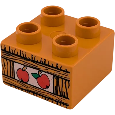 Lego Duplo 2x2 Stein Braun Apfelkiste Äpfel 3437