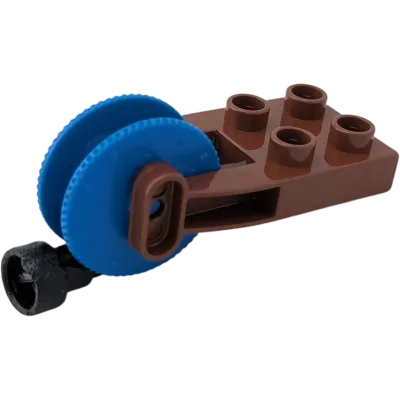 Lego Duplo 42026 Kran blaue Seilwinde mit dunkelbraunem Abroller und rundem Ende B-Ware