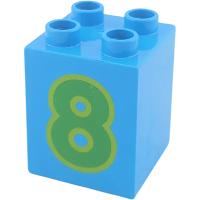 Lego Duplo 2x2x2 Stein Azur Zahl Acht