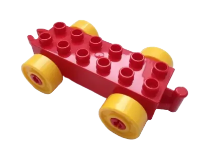 Lego Duplo Eisenbahn Anhänger Rot Gelb Offen